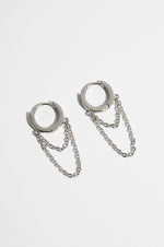 SILVER CHAIN HOOP EARRING Earrings NOCTEX