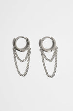 SILVER CHAIN HOOP EARRING Earrings NOCTEX