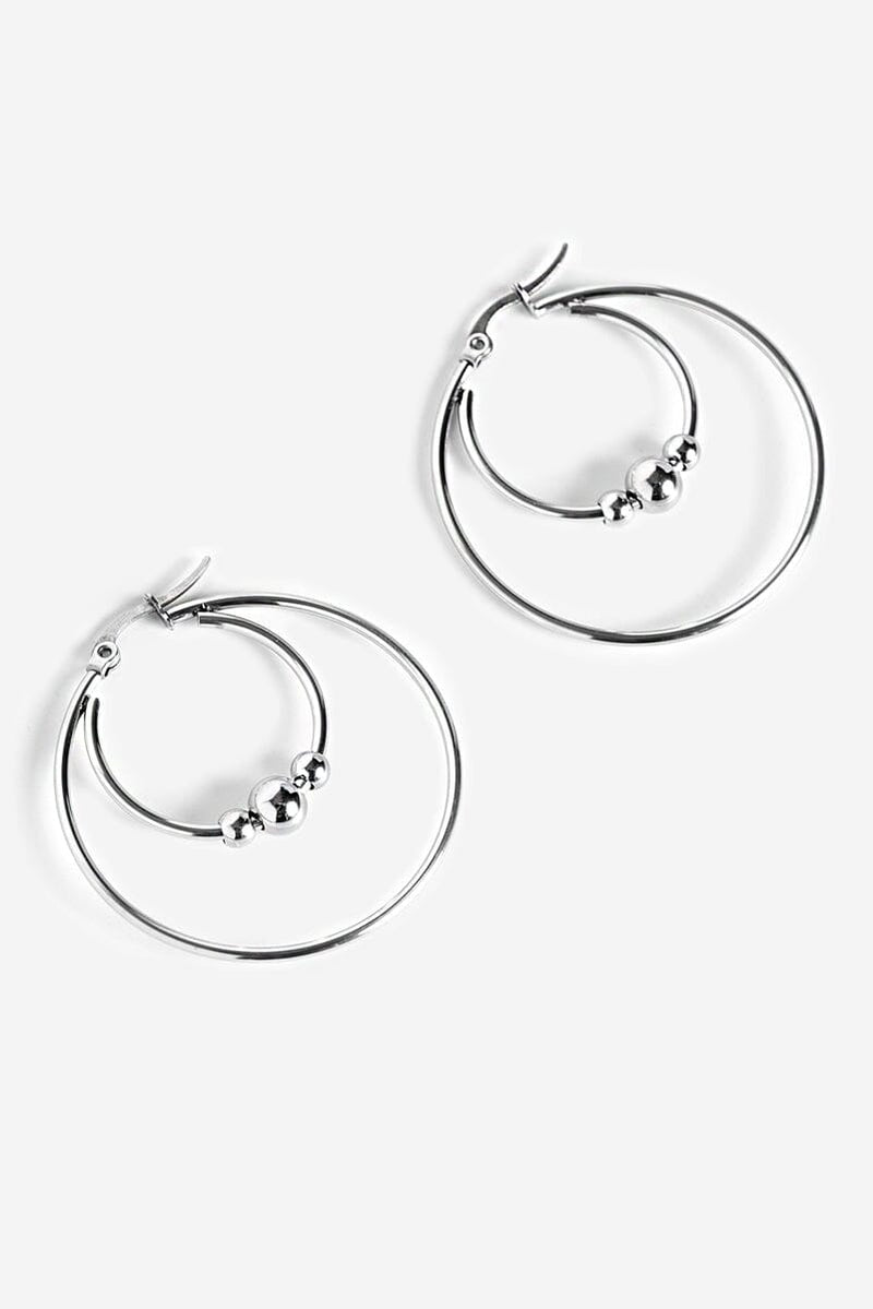 Cassini Steel Ring Hoop Earrings | Steel Earrings NOCTEX