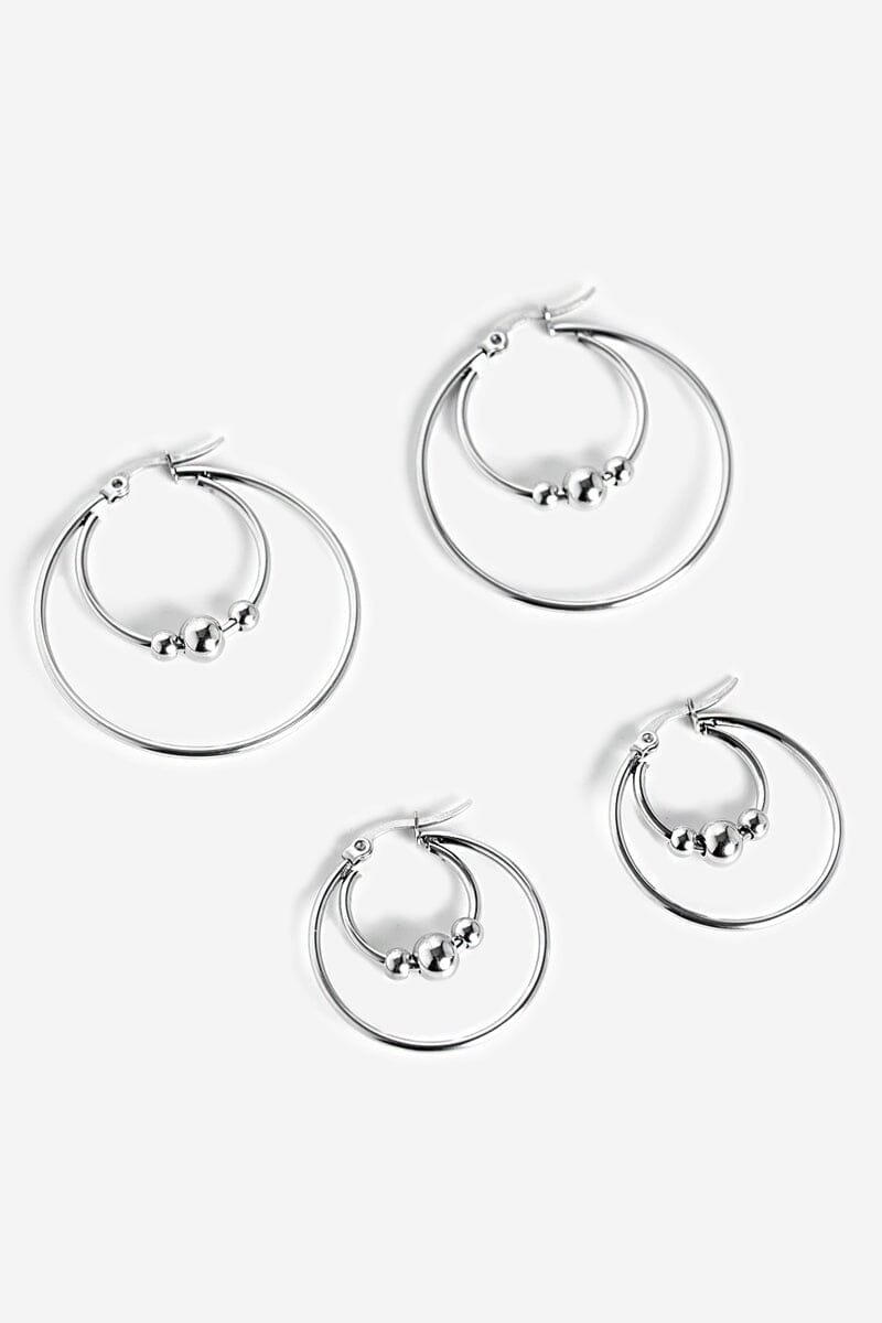 Cassini Steel Ring Hoop Earrings | Steel Earrings NOCTEX