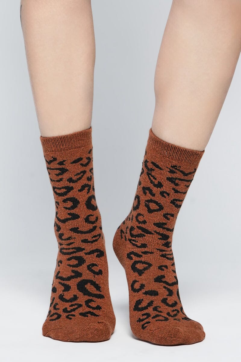 Glamour Cheetah Print Crew Socks Socks NOCTEX