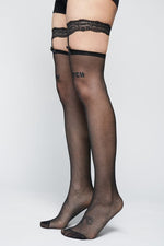 Stefani Bow Garter Stockings Hosiery NOCTEX Black