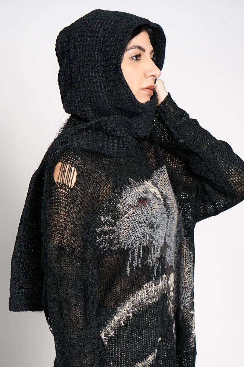 Daybreak Knit Hooded Scarf Hats NOCTEX