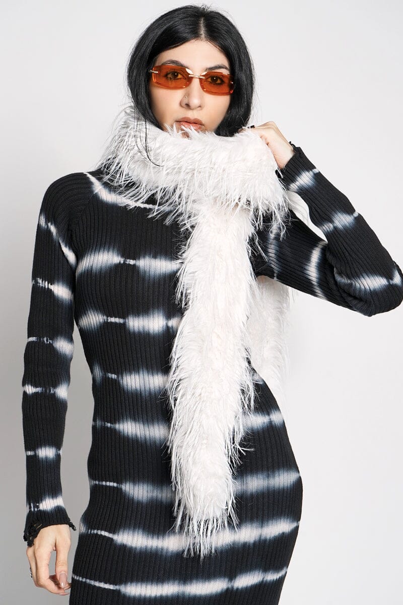 Selene Boa Scarf - White Scarves NOCTEX