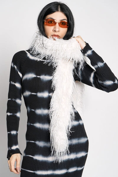 Selene Boa Scarf - White | Shop Accessories on Noctex