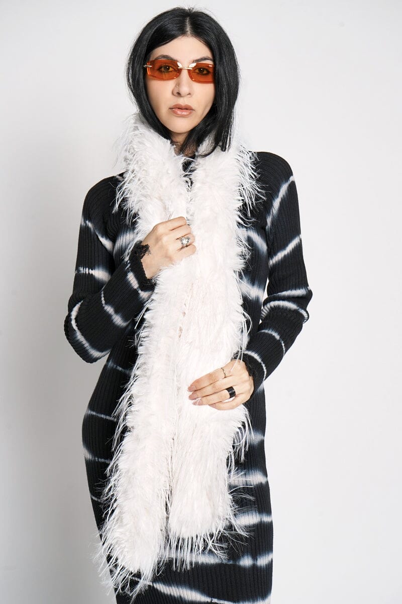 Selene Boa Scarf - White Scarves NOCTEX