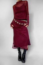 Sabrina Mesh Longsleeve - Crimson Longsleeves NOCTEX