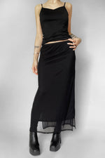 Shadow Veil Mesh Skirt Midi Skirts NOCTEX