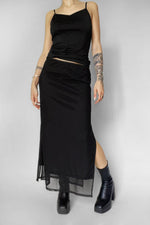 Shadow Veil Mesh Skirt Midi Skirts NOCTEX