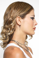 Chain Drop Hoops - 925 Silver Earrings NOCTEX