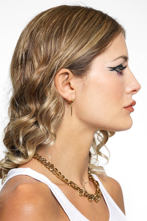 GOLD SPIKE DANGLE EARRING Earrings NOCTEX 