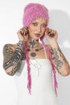 Peluche Knit Hood Beanie - Pink Hats NOCTEX 