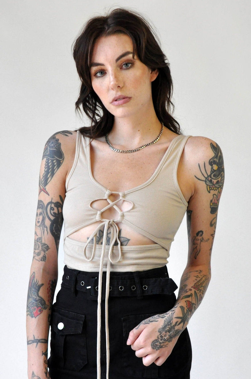 Sullen Lace Up Tank Tank Tops NOCTEX