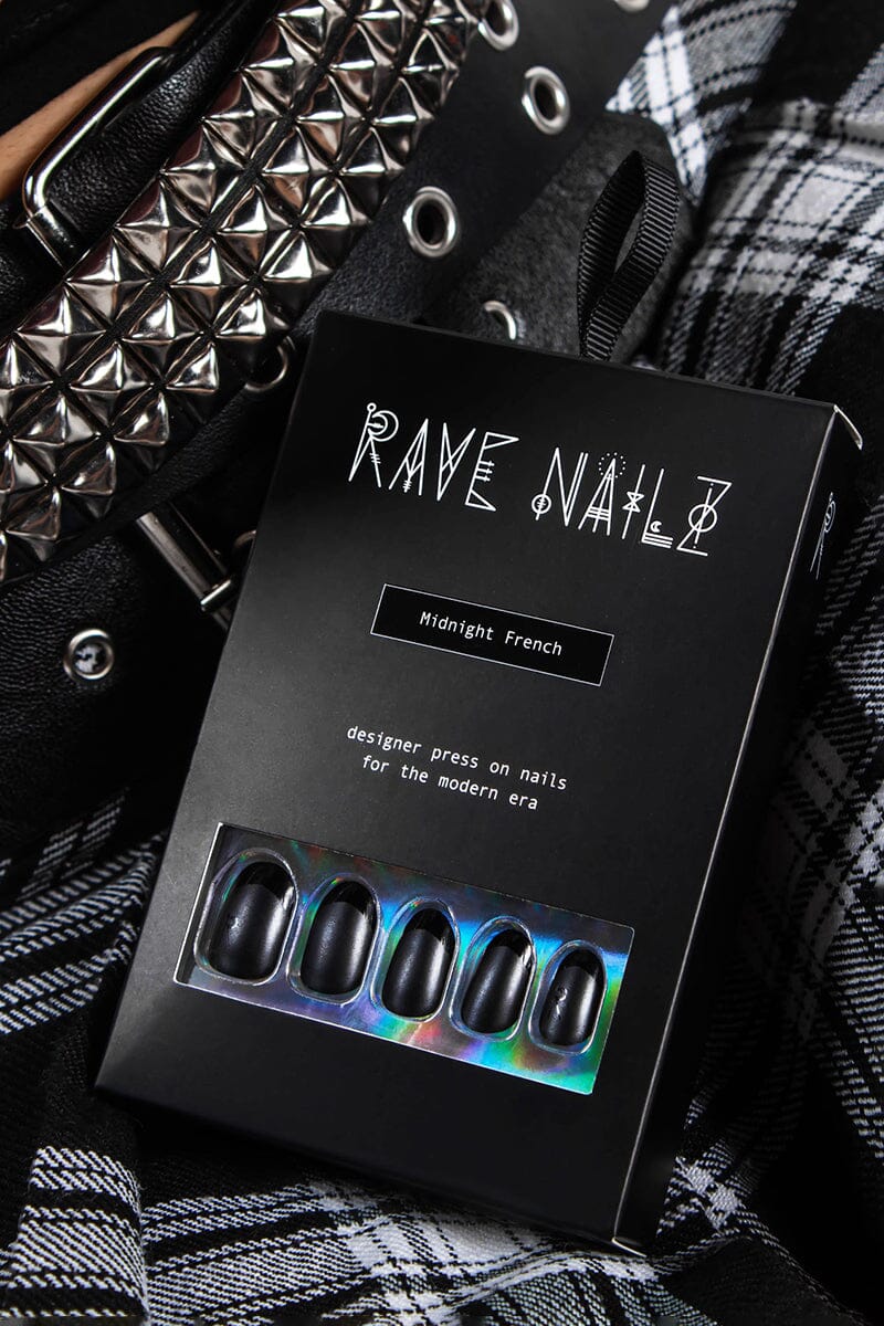 Midnight French Tipz - Press On Nails Nails Rave Nailz