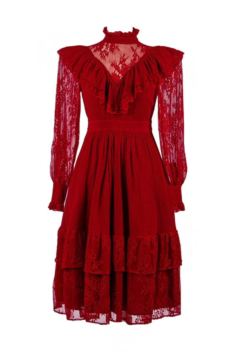 The Dahlia - Crimson Long Dresses Blackwood Castle
