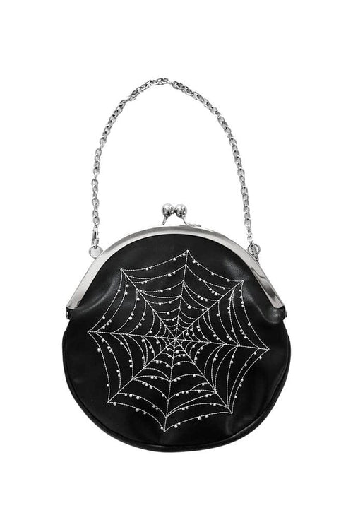 Spiderweb Convertible Clasp Handbag Bags Ectogasm Black 