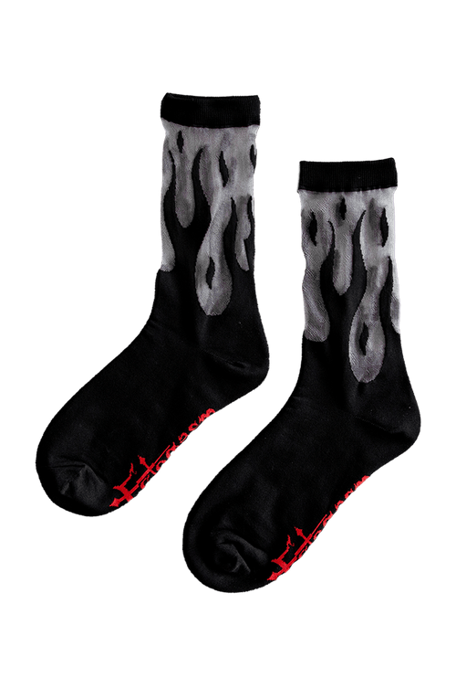 Sheer Flame Socks Socks Ectogasm 