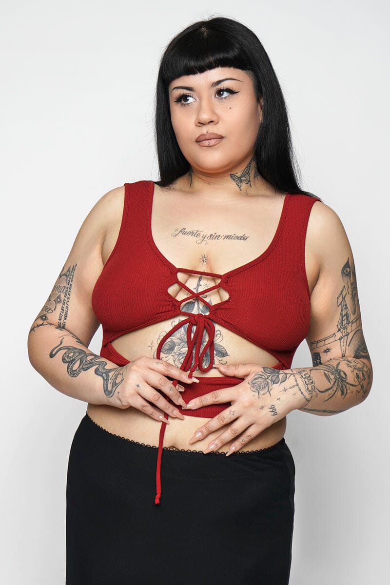 Sullen Lace Up Tank Tank Tops NOCTEX