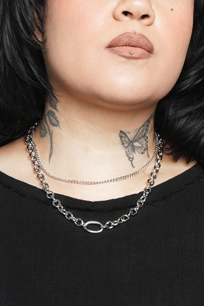 Nia Double Chain Necklace | Shop Stainless Steel Jewelry on Noctex