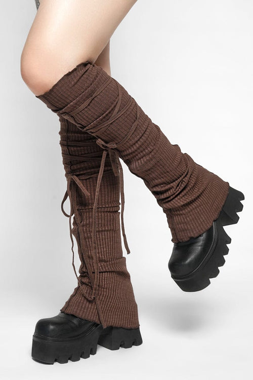 Farah Knee High Leg Warmers Leg Warmers NOCTEX RUSTED BROWN
