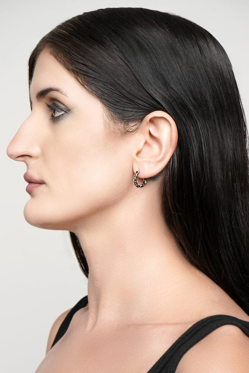Locke Chain Hoop Earrings | Stainless Steel Earrings NOCTEX