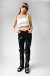 BLACK BONDAGE PANT [UNISEX] - Noctex - Tripp NYC 26, 28, 30, 32, 34, 36, goth aesthetic, punk, sale, sale20, skinny, Tripp NYC, unisex, womens Pants
