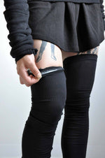 Slip-Proof Rib Thigh Highs Leg Warmers NOCTEX