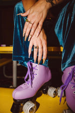 Groovy - Press On Nails - Noctex - Rave Nailz Faire, heart, Purple, retro Nails