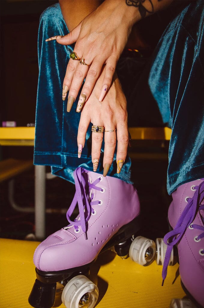 Groovy - Press On Nails - Noctex - Rave Nailz Faire, heart, Purple, retro Nails