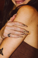 Groovy - Press On Nails - Noctex - Rave Nailz Faire, heart, Purple, retro Nails