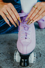 Groovy - Press On Nails - Noctex - Rave Nailz Faire, heart, Purple, retro Nails