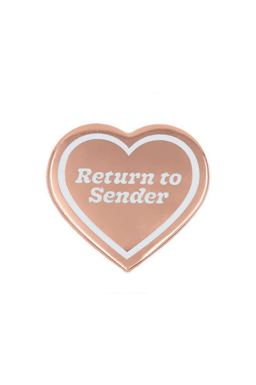 Return To Sender Heart Rose Gold Enamel Pin - Noctex - These Are Things Faire Enamel Pin