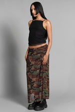 Camo Veil Mesh Skirt Midi Skirts NOCTEX 
