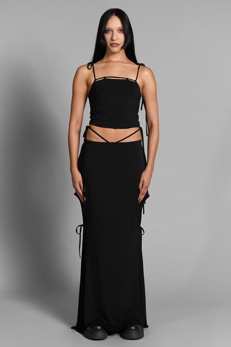 Venus Maxi Skirt Pitch Black Shop Skirts On Noctex Rust Medium