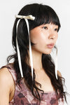 Satin Bow Clip Set Hair NOCTEX Ivory 