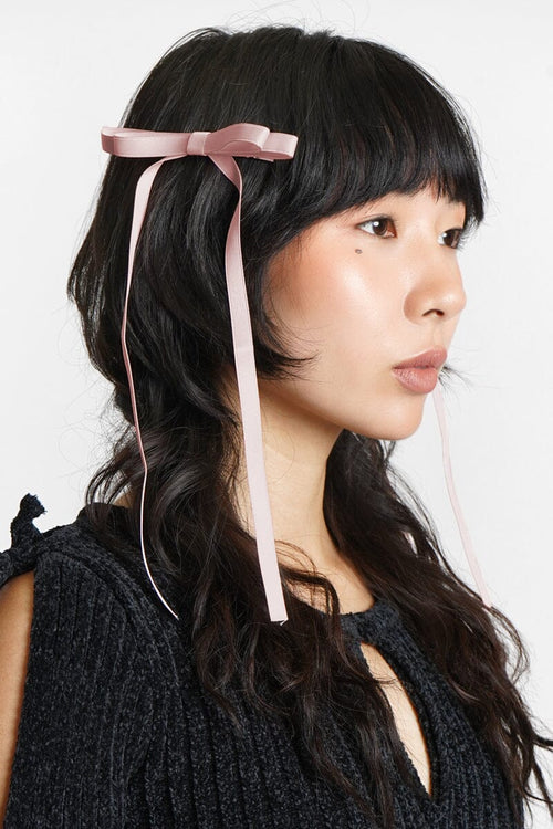 Satin Bow Clip Set Hair NOCTEX Pink 
