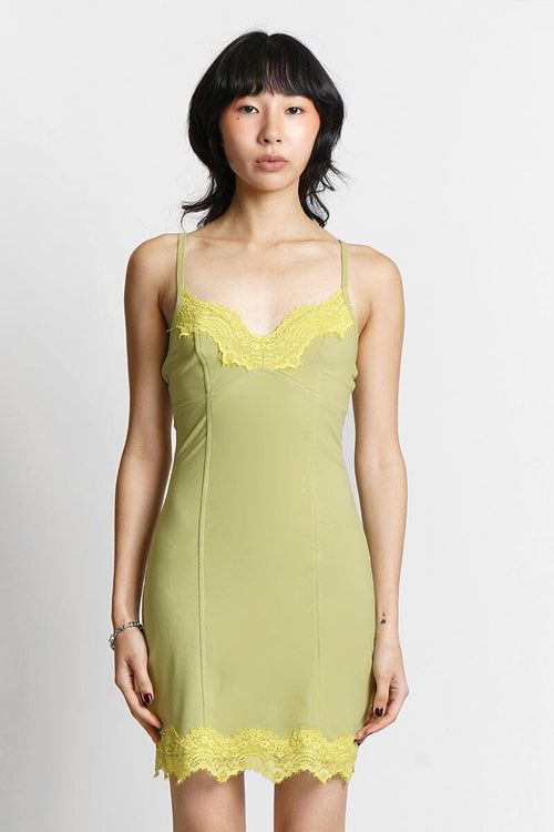 Paris Green Slip Dress Short Dresses Pretty Garbage 