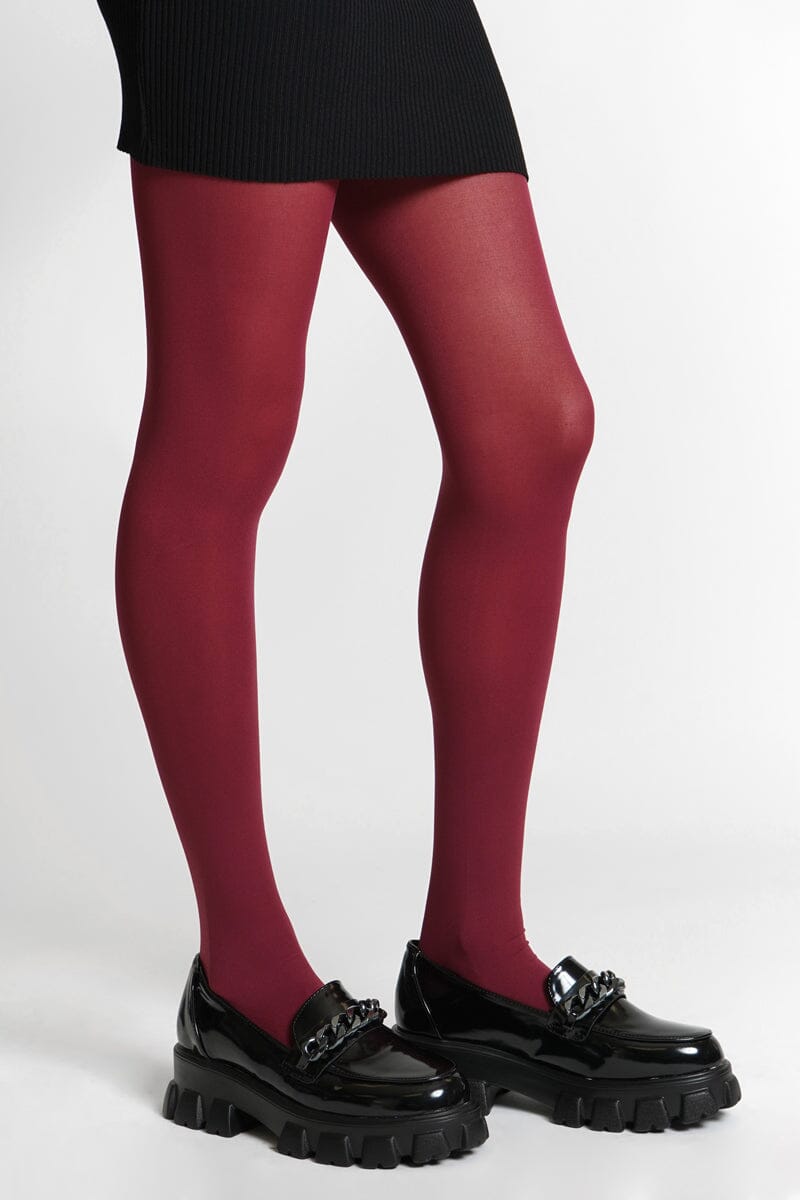 Burgundy Opaque Tights