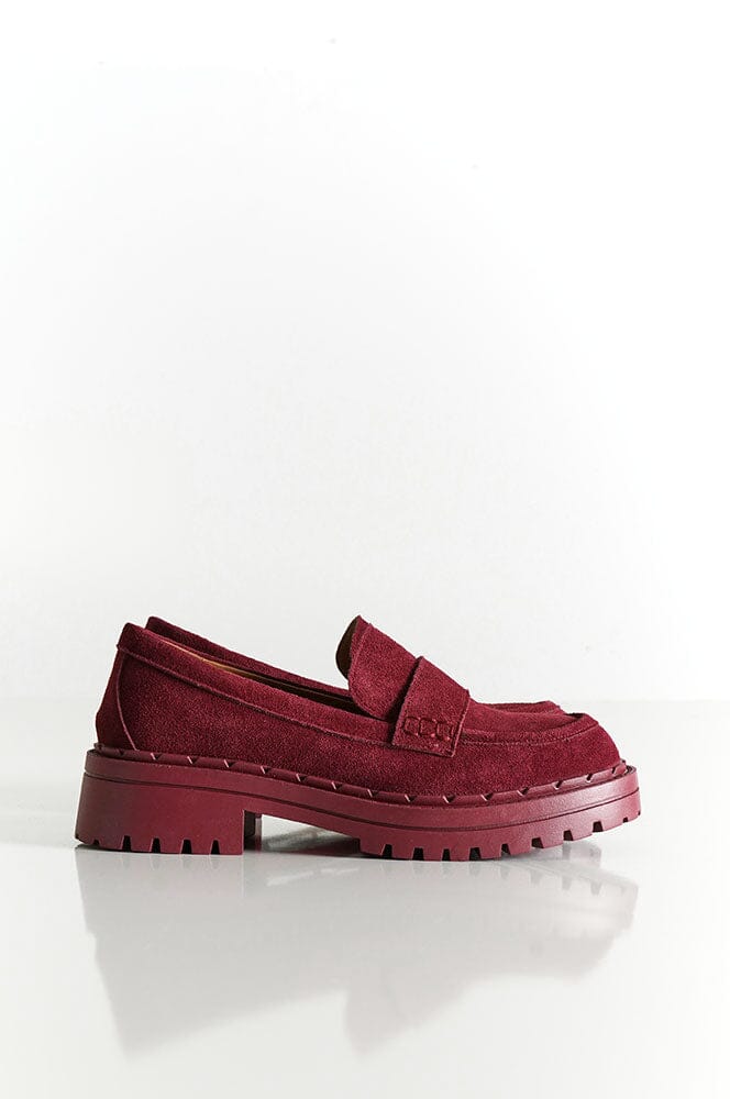Burgundy suede loafers clearance