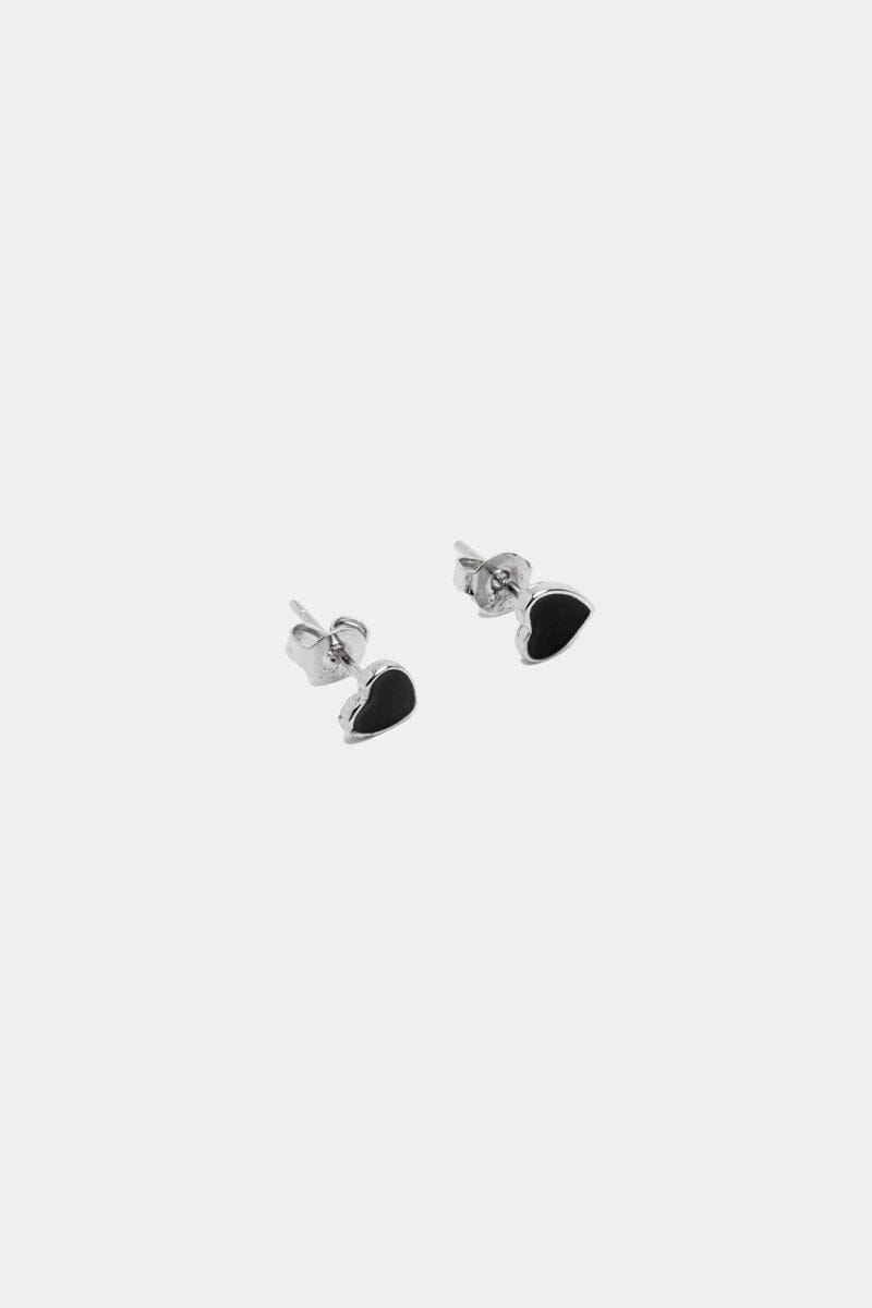 Black Heart Stud Earrings Earrings NOCTEX 