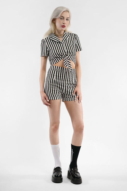 Connie Set - Beetlejuice Stripe Tops KATAKOMB TOP XS 