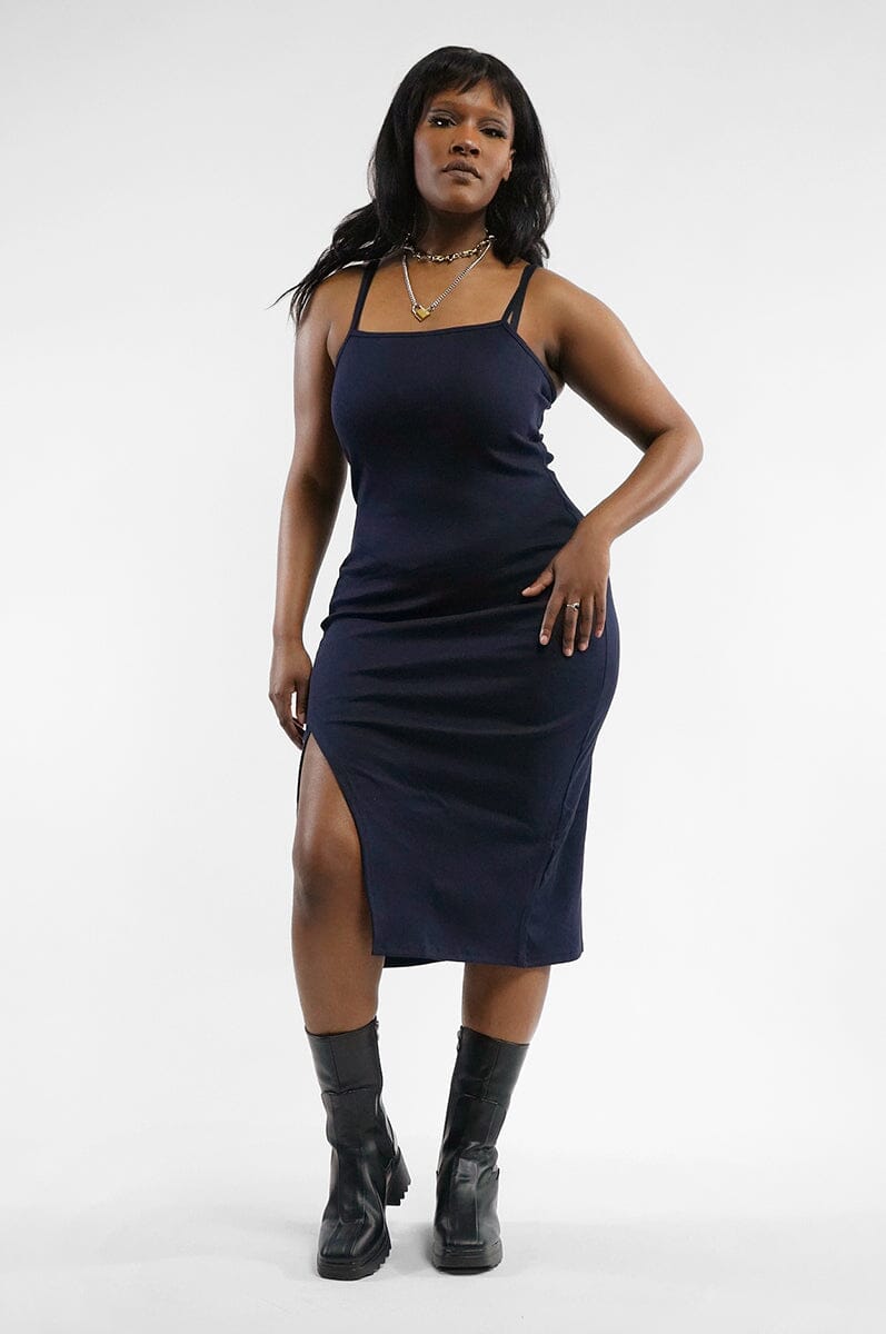 Notch Midi Dress Long Dresses NOCTEX MEDIUM MIDNIGHT BLUE 