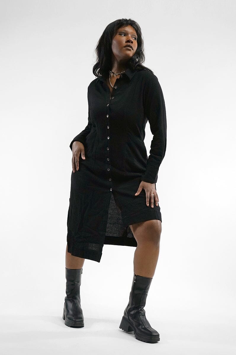 Wynona Linen Button Up Dress | Shop Noctex, Buy Now Pay Later with Klarna XS / Black Wynona Linen Button Up Dress | Shop Noctex, Buy Now Pay Later with Klarna XS / Black