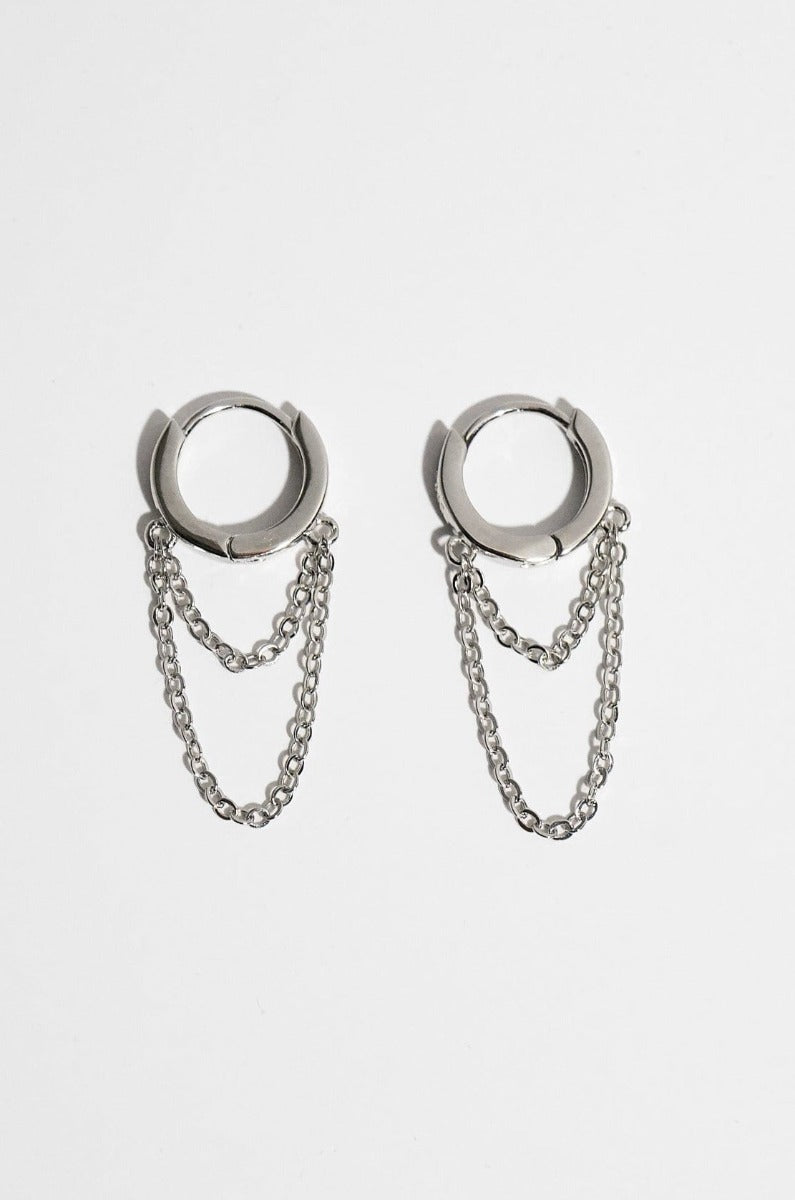 SILVER CHAIN HOOP EARRING Earrings NOCTEX 