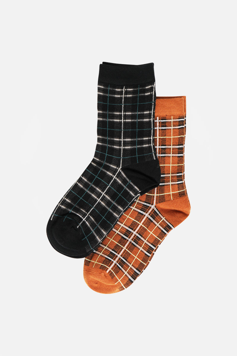 Cold Brew Plaid Crew Socks
