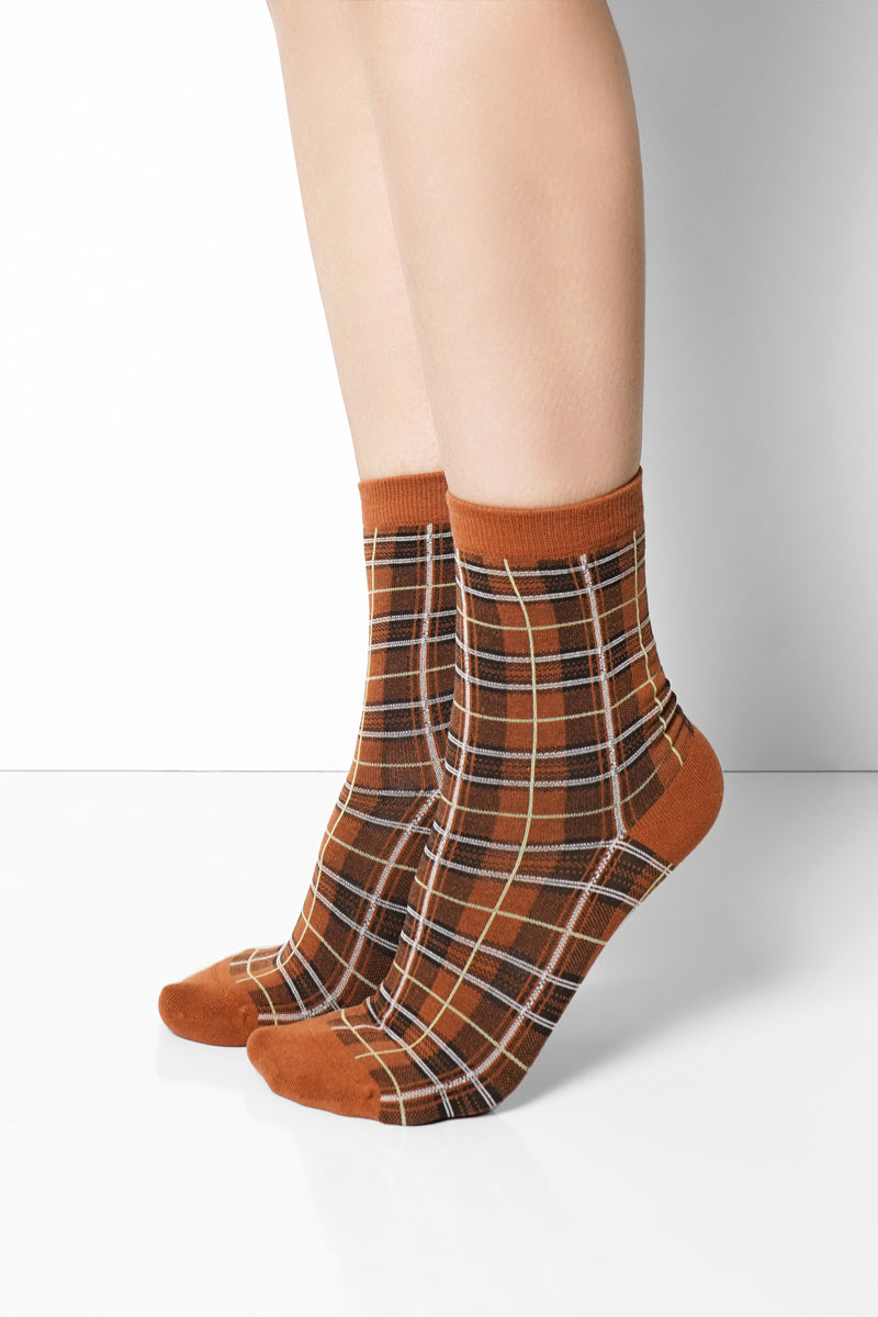 Cold Brew Plaid Crew Socks