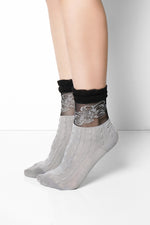 Blossomed Sheer Crew Socks