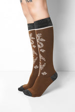 Rusted Florals High Knee Socks