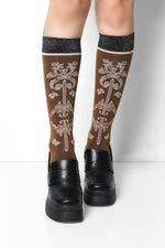 Rusted Florals High Knee Socks