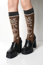 Rusted Florals High Knee Socks